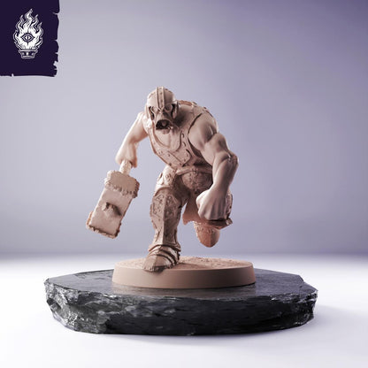 Orc Vandal Resin Miniature | 3D Printed Unpainted DnD Tabletop RPG Mini | 25-100mm