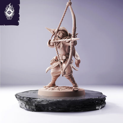Goblin Bow Resin Miniature | 3D Printed Unpainted Tabletop RPG Mini | 25-100mm