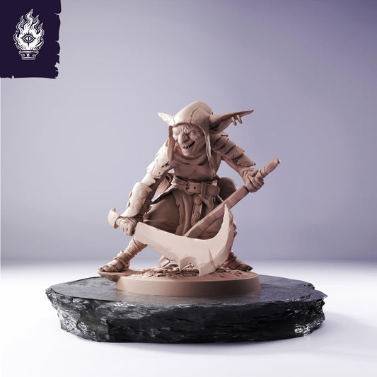 Goblin Dual Sword Resin Miniature | 3D Printed Unpainted Tabletop RPG Mini | 25-100mm