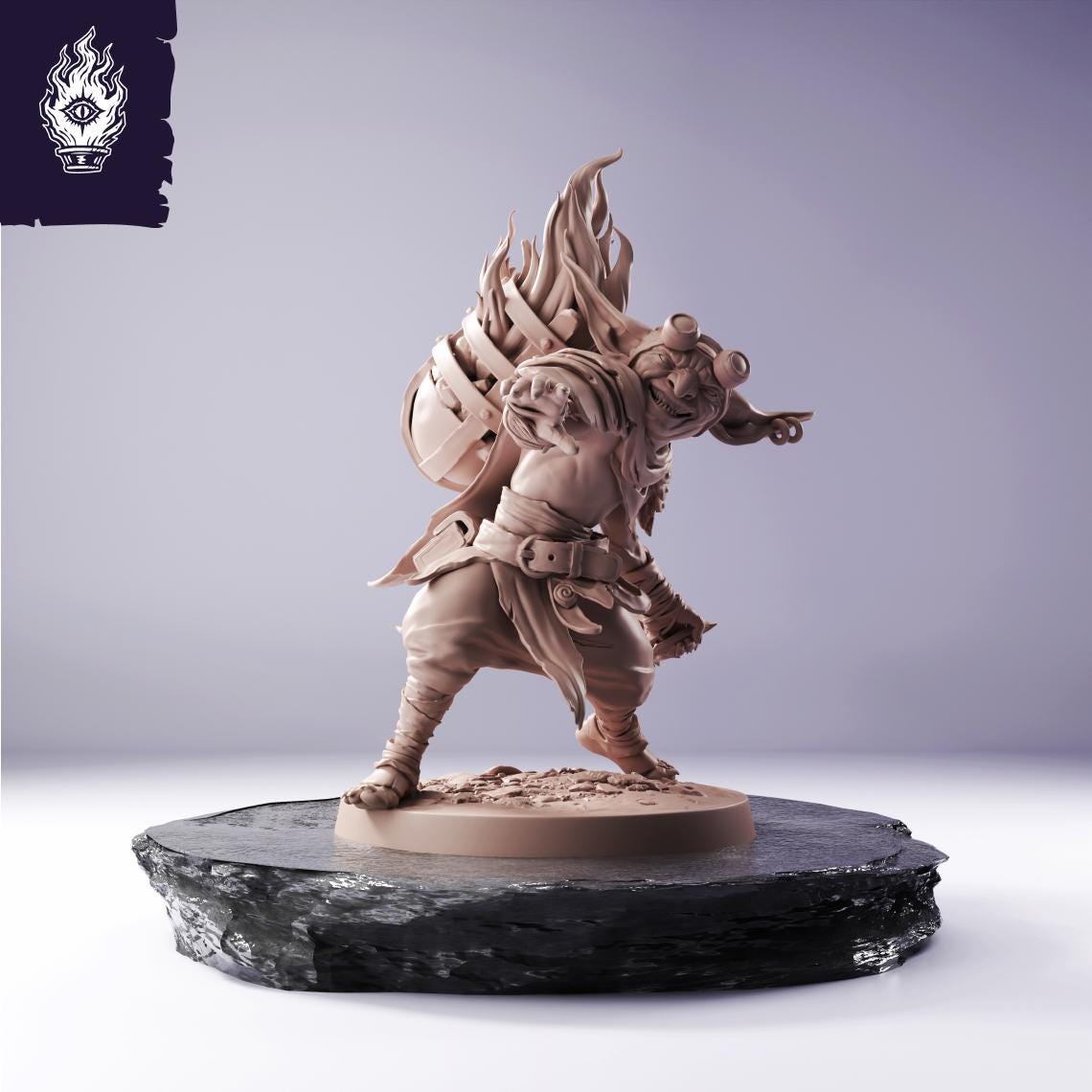 Goblin Fireball Resin Miniature | 3D Printed Unpainted Tabletop RPG Mini | 25-100mm