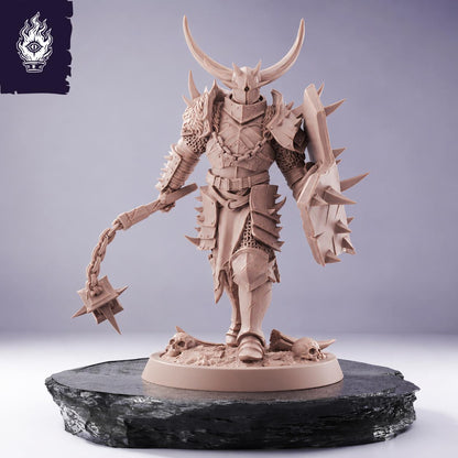Light Flail Soldier Resin Miniature | 3D Printed Unpainted Tabletop RPG Mini | 25-100mm