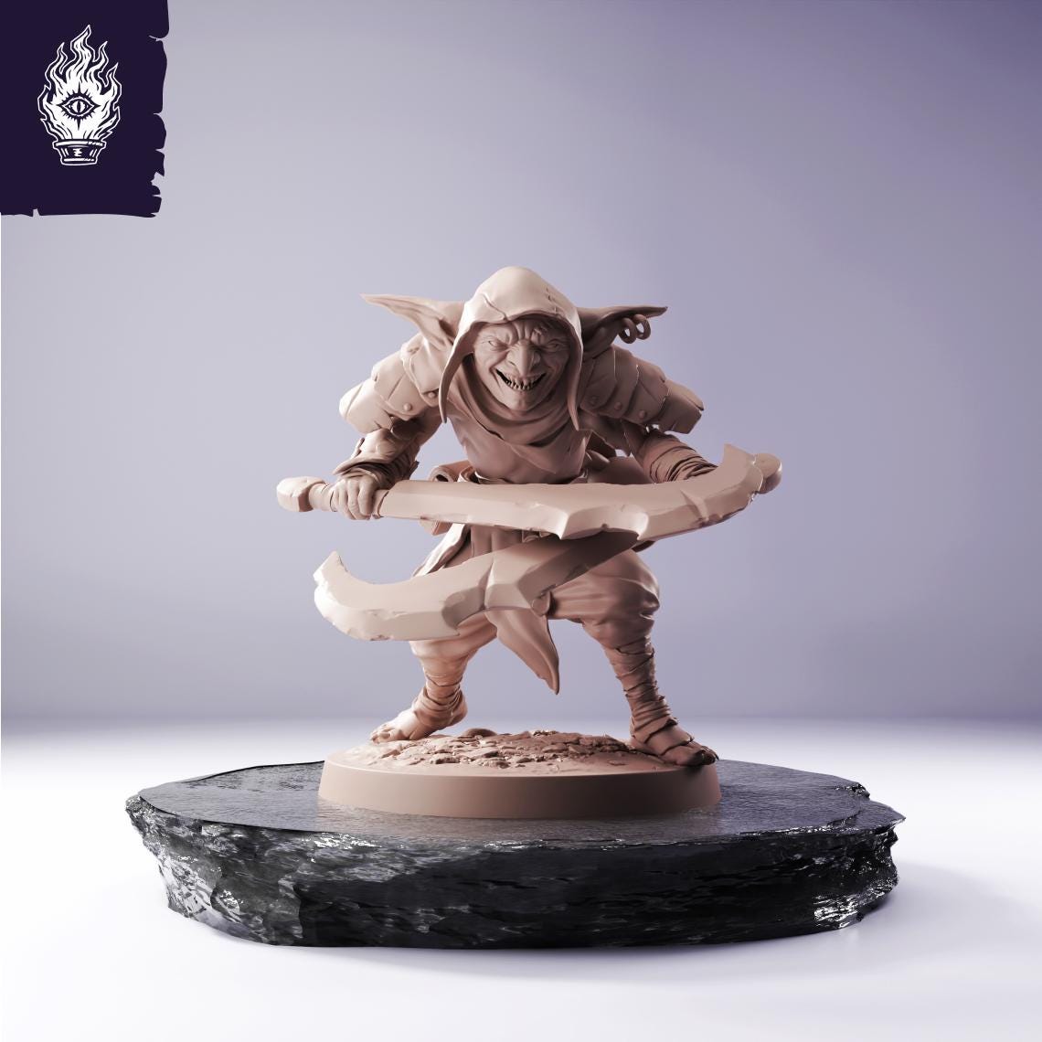 Goblin Dual Sword Resin Miniature | 3D Printed Unpainted Tabletop RPG Mini | 25-100mm