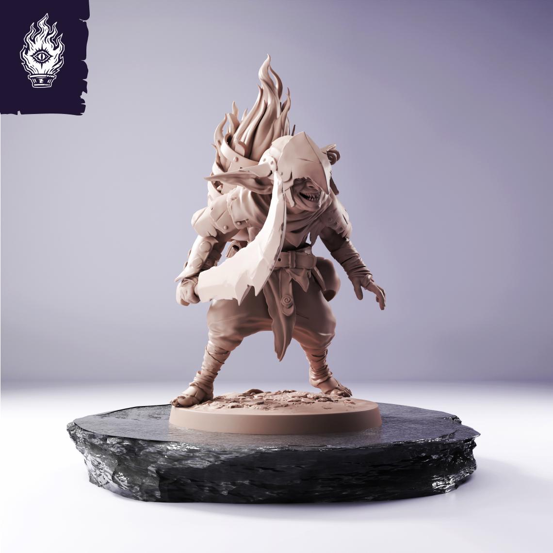 Goblin Sword Resin Miniature | 3D Printed Unpainted Tabletop RPG Mini | 25-100mm