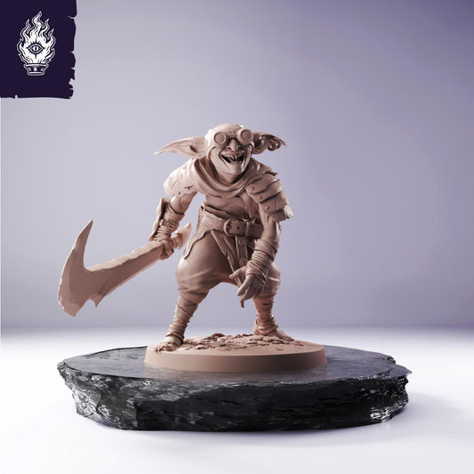 Goblin Sword Resin Miniature | 3D Printed Unpainted Tabletop RPG Mini | 25-100mm