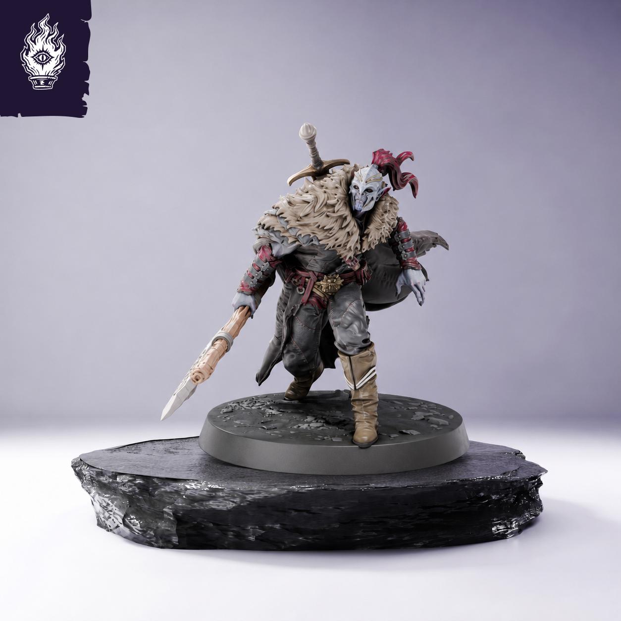 Duskhelm Huscarl Big Axe Resin Miniature | 3D Printed Unpainted Tabletop RPG Mini | DnD | 25-100mm