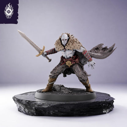 Duskhelm Huscarl Sword Resin Miniature | 3D Printed Unpainted Tabletop RPG Mini | DnD | 25-100mm